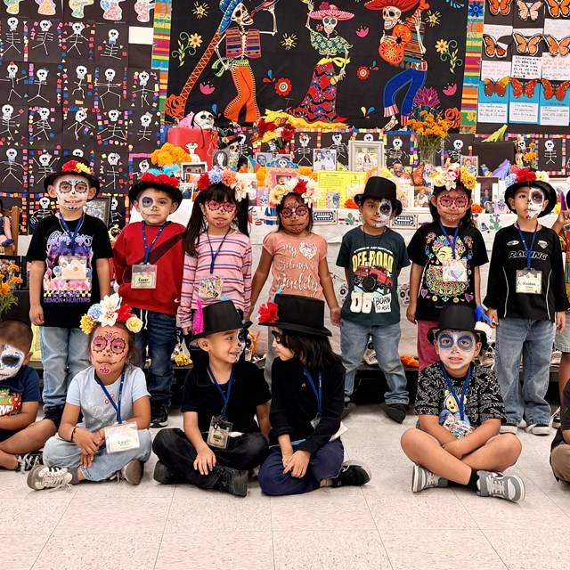 Our students celebrating Dia De Los Muertos
